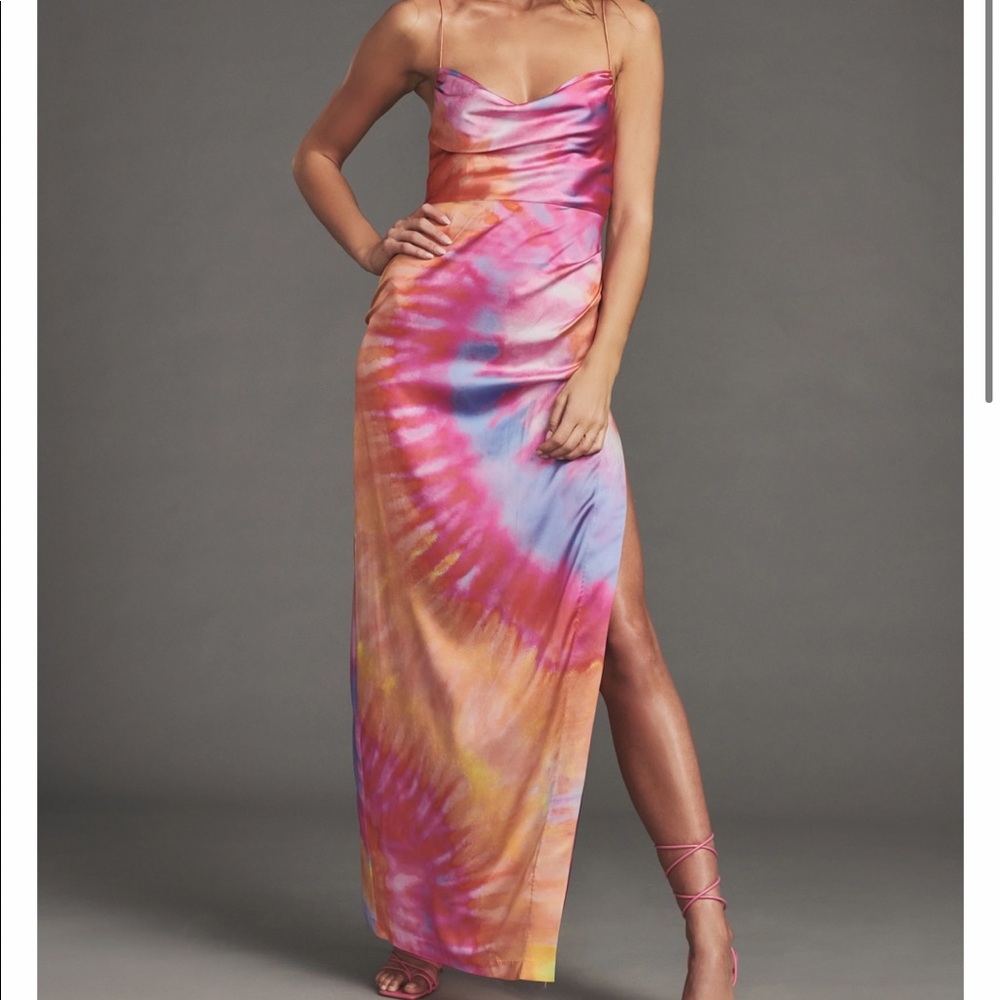 Retrofete Marlene dress in sunset tie dye. Size S.